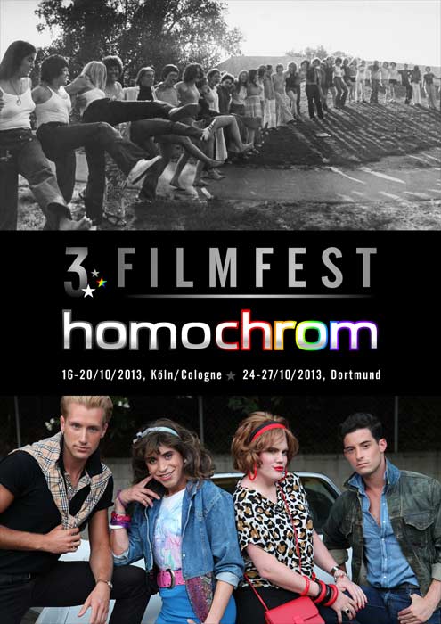 Poster Plakat des 3. Filmfest homochrom in Köln/Cologne und Dortmund, 2013