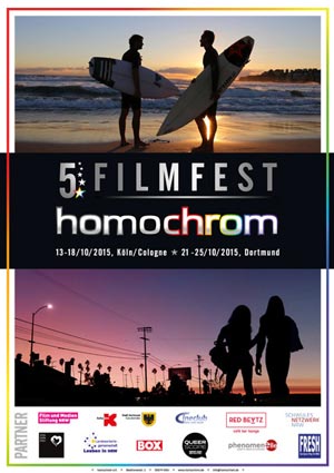 Poster Plakat des 5. Filmfest homochrom in Köln/Cologne und Dortmund, 2015