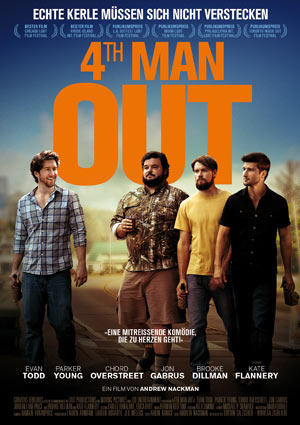 Film Still 4TH MAN OUT von Andrew Nackman mit Evan Todd, Jon Gabrus, Parker Young und Chord Overstreet
