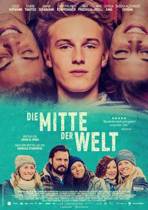 Film Poster DIE MITTE DER WELT, Romanverfilmung von Jakob M. Erwa, mit Louis Hofmann, Svenja Jung und Sabine Timoteo