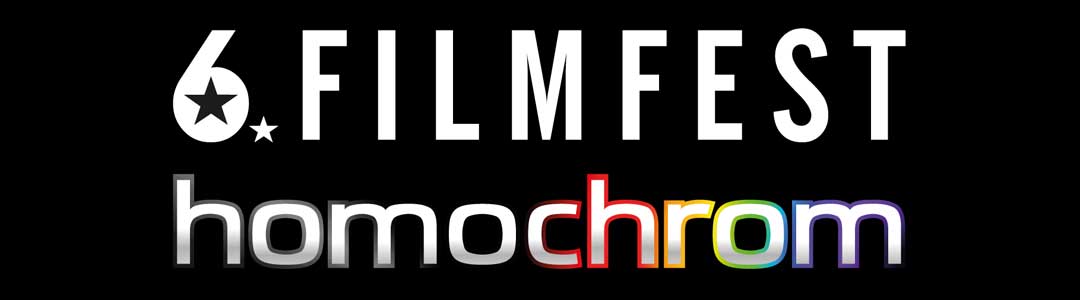 Schriftzug des 6. Filmfests homochrom vom 11.-16.10.2016 in Köln und vom 20.-23.10.2016 in Dortmund