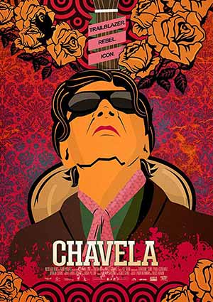 Film Poster CHAVELA von Catherine Gund und Daresha Kyi über die lateinamerikanische Ranchera-Sängerin Chavela Vargas mit Pedro Almodóvar