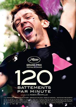 Film Poster 120 BPM / Beats Per Minute / 120 battements par minute von Robin Campillo mit Nahuel Pérez Biscayart, Arnaud Valois, Adèle Haenel; Grand Prix, Großer Preis der Internationalen Filmfestspiele von Cannes