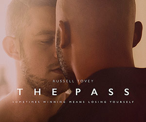 Film Poster THE PASS von Ben A. Williams mit  Russell Tovey, Arinzé Kene und Lisa McGrillis; alternatives Motiv mit zwei Männern, die sich fast küssen
