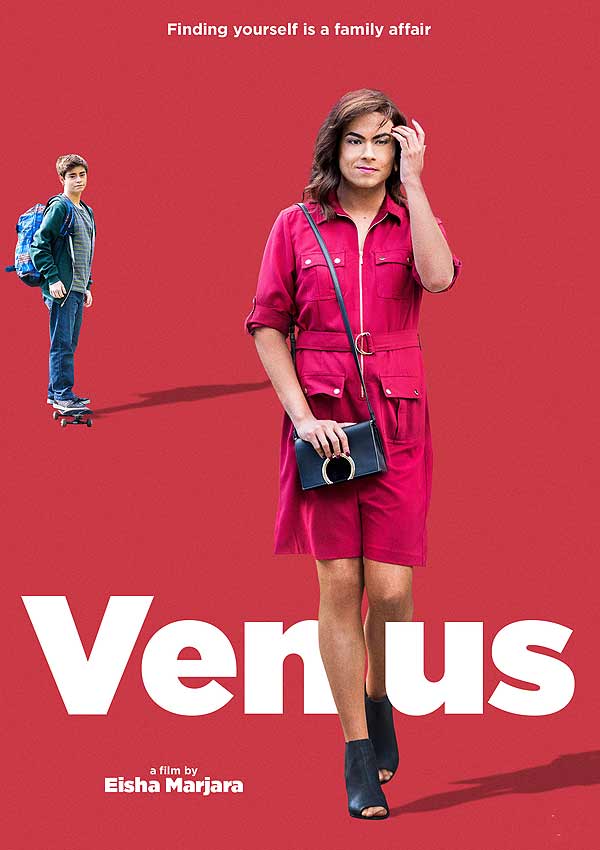 Film Poster der transsexuellen Dramödie VENUS von Autorin und Regisseurin Eisha Marjara, Kanada 2017, mit Debargo Sanyal, Jamie Mayers und Pierre-Yves Cardinal