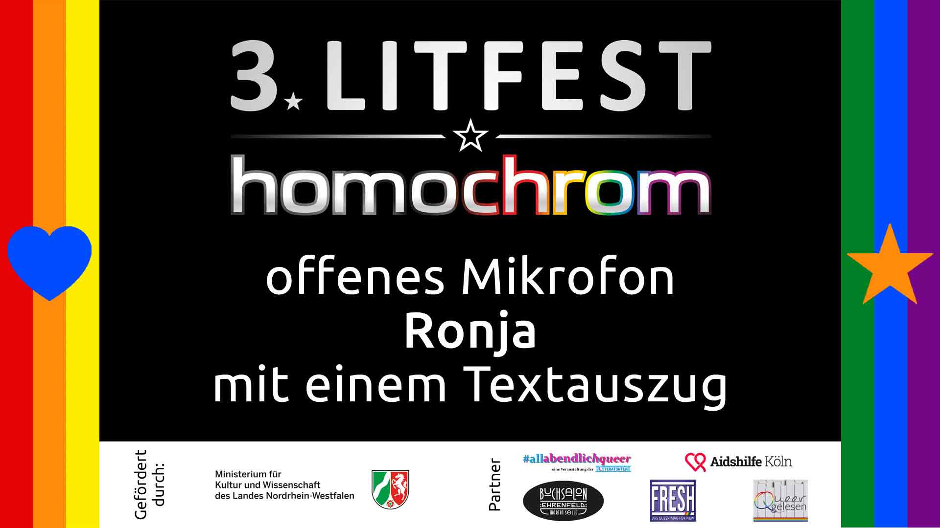 Lese-Video, offenes Mikrofon, Ronja, 3. Litfest homochrom